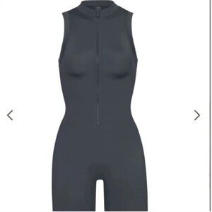 Skims Swim Cycle Suit Gunmetal